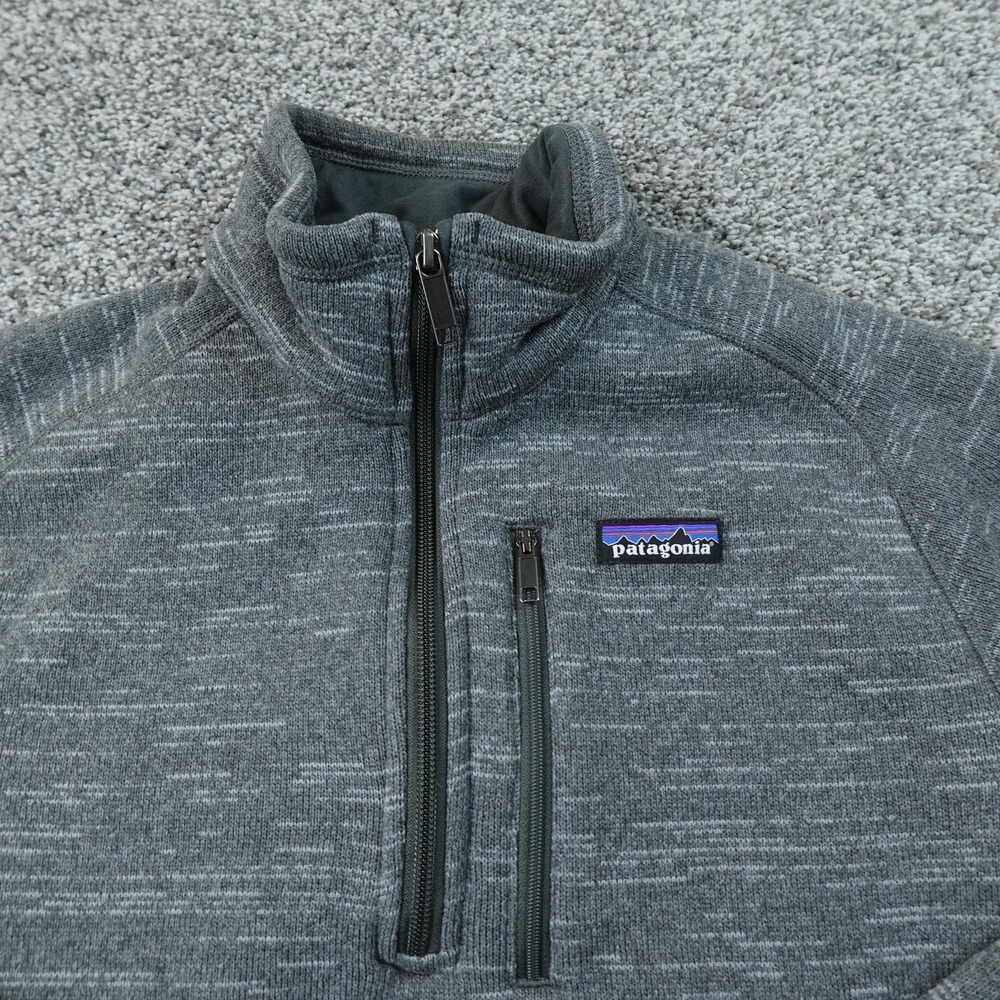 Patagonia Sweater Mens M Gray Fleece 1/4 Zip Mock Neck Pullover‎ Better Sweater